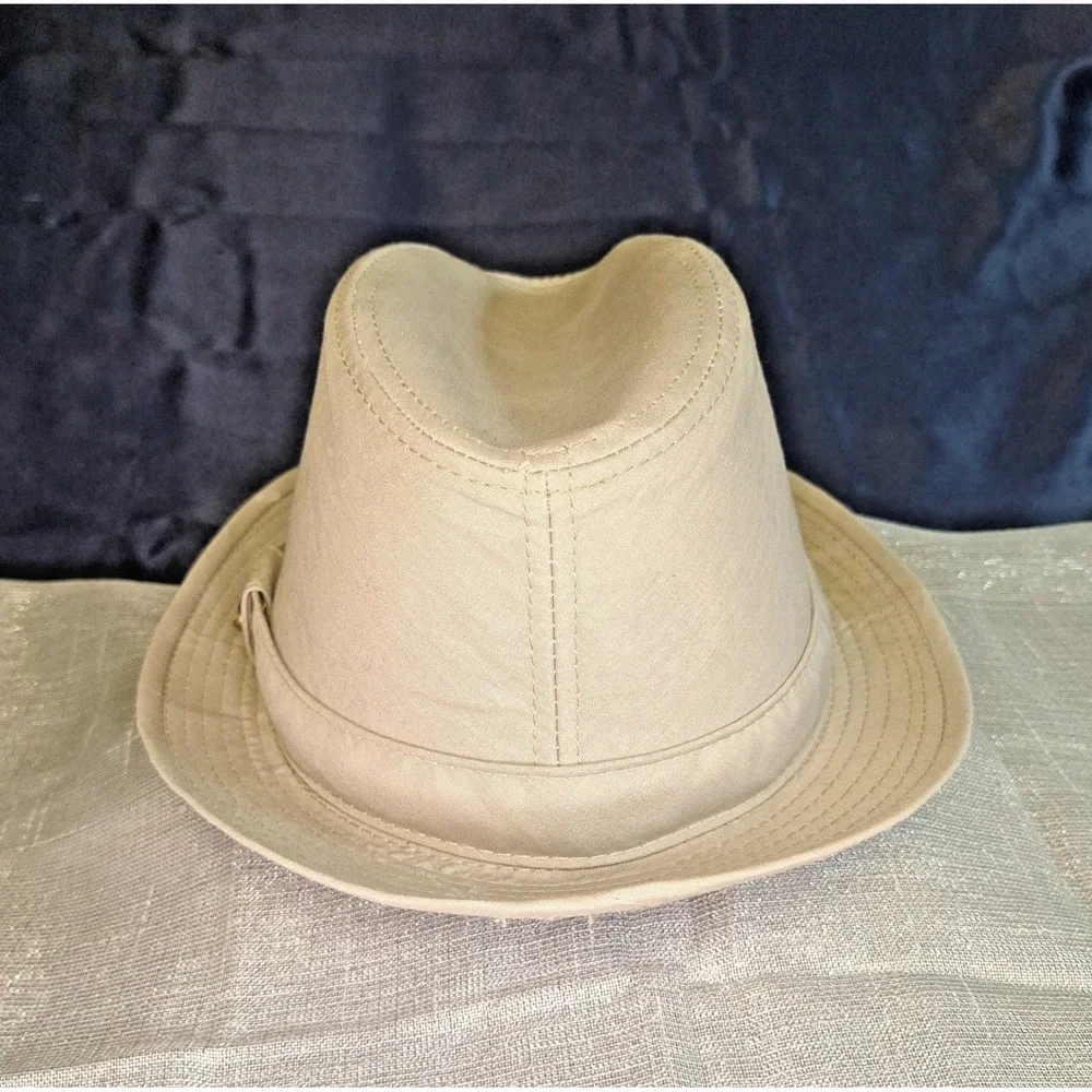 Genuine STETSON Tan Canvas Fedora Safari Hat Extra Large Water Repellent Cotton